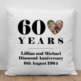 Thumbnail 2 - Personalised 60th Wedding Anniversary Photo Cushion