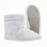 Thumbnail 2 - Microwaveable Grey Faux Fur Slipper Boots