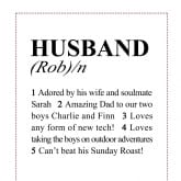 Thumbnail 7 - personalised husband dictionary definition print