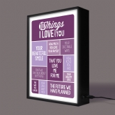 Thumbnail 6 - Personalised 10 Things I Love About You Light Box