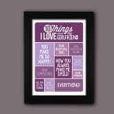 Thumbnail 5 - Personalised 10 Things I Love About my Girlfriend Poster