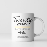 Thumbnail 7 - Personalised Classy 21st Birthday Mug
