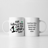 Thumbnail 7 - Still Falling in Love 1 Year Later Personalised Mug 
