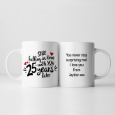 Thumbnail 3 - Still Falling in Love 25 Years Later Personalised Mug 