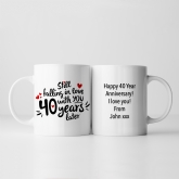 Thumbnail 1 - Still Falling in Love 40 Years Later Personalised Mug 
