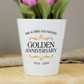 Thumbnail 2 - Personalised Golden Wedding Anniversary Plant Pot