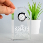 Thumbnail 1 - Engraved Golden Wedding Anniversary Mantel Clock