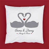 Thumbnail 1 - Personalised Romantic Swans Cushion