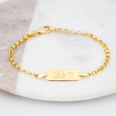 Thumbnail 1 - Personalised 18ct Gold Plated Christening Bracelet