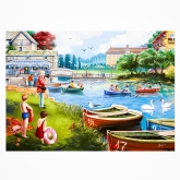 Thumbnail 2 - The Boating Lake 1000 Piece Falcon Jigsaw Puzzle