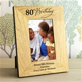 Thumbnail 1 - Personalised 80th Birthday Wooden Photo Frame