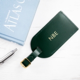 Thumbnail 8 - Personalised Green Foiled Leather Luggage Tag