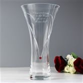 Thumbnail 2 - Personalised Ruby Diamante Heart Vase with Crystal Elements