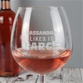 Thumbnail 2 - Personalised Likes It Large Bottle Of Wine Glass