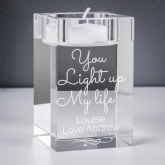 Thumbnail 1 - Personalised You Light Up My Life Glass Tea Light Holder