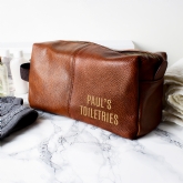 Thumbnail 5 - Personalised Luxury Leatherette Wash Bag 
