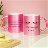 Thumbnail 3 - Personalised Eyelashes Pink Glitter Mug