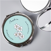 Thumbnail 11 - Personalised Birth Flower Round Compact Mirror