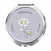 Thumbnail 12 - Personalised Birth Flower Round Compact Mirror