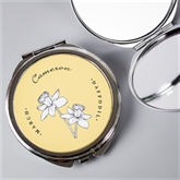 Thumbnail 3 - Personalised Birth Flower Round Compact Mirror