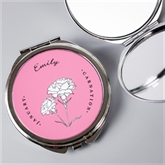 Thumbnail 4 - Personalised Birth Flower Round Compact Mirror