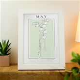 Thumbnail 5 - Personalised Birth Flower White A4 Framed Print