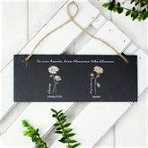 Thumbnail 2 - Personalised Flower of the Month Hanging Slate Plaque
