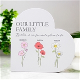 Thumbnail 3 - Personalised Flower of the Month Family Heart Ornament