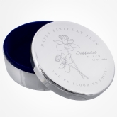 Thumbnail 12 - Personalised Birth Flower Round Trinket Boxes
