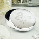 Thumbnail 6 - Personalised Birth Flower Round Trinket Boxes