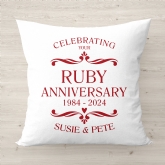 Thumbnail 1 - Personalised Ruby Anniversary Cushion - Cream