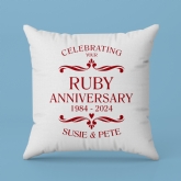 Thumbnail 3 - Personalised Ruby Anniversary Cushion - Cream