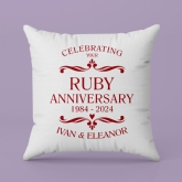 Thumbnail 4 - Personalised Ruby Anniversary Cushion - Cream