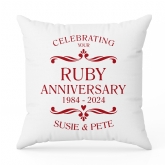 Thumbnail 5 - Personalised Ruby Anniversary Cushion - Cream