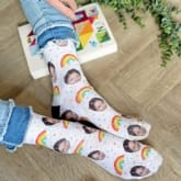 Thumbnail 2 - Personalised Rainbow Photo Socks