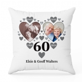 Thumbnail 2 - Personalised Then and Now Diamond Anniversary Photo Cushion