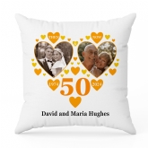 Thumbnail 2 - Personalised Then and Now Golden Anniversary Photo Cushion