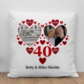 Thumbnail 1 - Personalised Then and Now Ruby Anniversary Photo Cushion