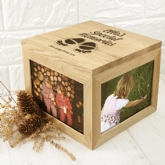 Thumbnail 3 - Personalised Baby Girl Shoes Oak Photo Keepsake Box