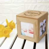 Thumbnail 9 - Personalised Oak Photo Cube For Mum