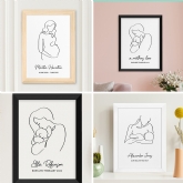 Thumbnail 1 - Personalised Mum & Baby Modern Line Art Framed Print
