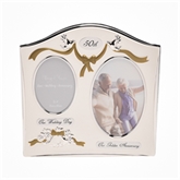 Thumbnail 3 - Silver Plated Double 50th Anniversary Photo Frame  