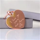Thumbnail 2 - Personalised Heart Keyring with Engraved Handwriting