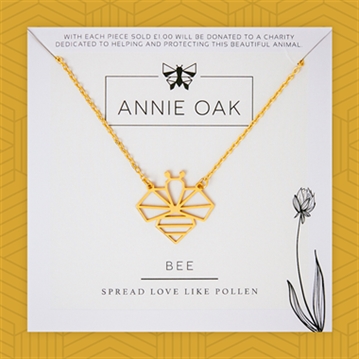 Geometric Bee Gold Necklace