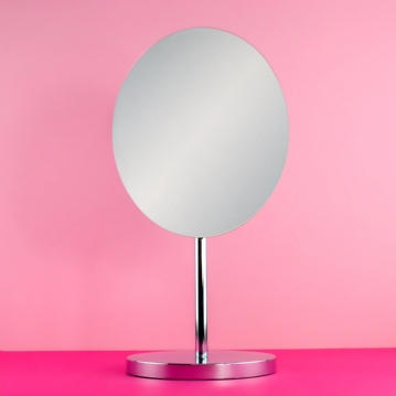 Chrome Oval Shaped Vanity Mirror