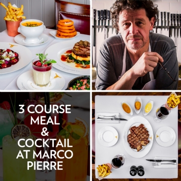 3 Course Meal & Cocktail at Marco Pierre White's London Steakhouse Co