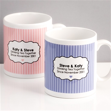 Personalised Drinking Tea Together Since... Pair of Mugs