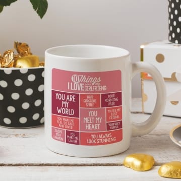 Personalised 10 Things I Love About My Girlfriend Mug