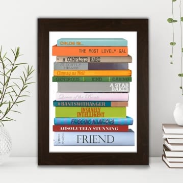 Personalised Book Spines Message Poster