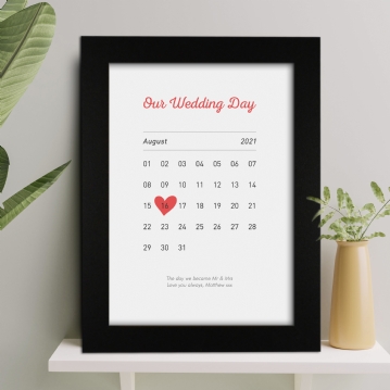 Personalised Our Wedding Date Prints